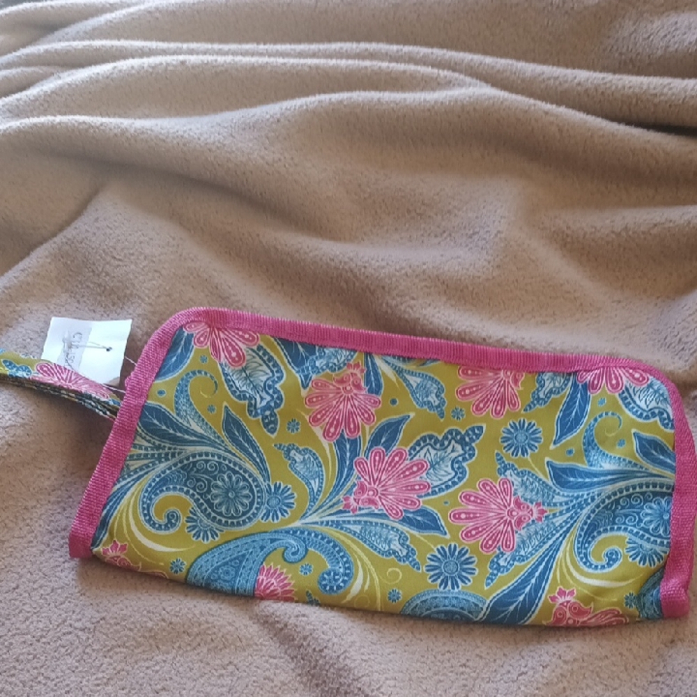 Floral Pink and Blue Women's Clutch